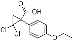 structure of CAS# 104023-75-8, 2,2-Dichloro-1-(4-ethoxyphenyl)cyclopropanecarboxylic acid;2,2-Dichloro-1-(4'-ethoxyphenyl)cyclopropane-1-carboxylic acid
