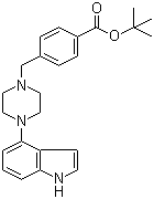 结构式 CAS# 1044764-12-6, 4-[[4-(1H-吲哚-4-基)-1-哌嗪基]甲基]苯甲酸叔丁酯