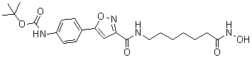 N-[4-[3-[[[7-(Hydroxyamino)-7-oxoheptyl]amino]carbonyl]-5-isoxazolyl]phenyl]carbamic acid 1,1-dimethylethyl ester molecular structure (CAS 1045792-66-2)