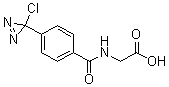 结构式 CAS# 104745-67-7, N-[4-(3-氯-3H-双吖丙啶-3-基)苯甲酰基]甘氨酸