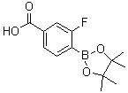 structure of CAS# 1050423-87-4, 4-Carboxy-2-fluorophenylboronic acid pinacol ester
