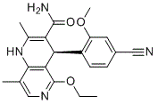 structure of CAS# 1050477-31-0, Finerenone;(4S)-4-(4-cyano-2-methoxyphenyl)-5-ethoxy-2,8-dimethyl-1,4-dihydro-1,6-naphthyridine-3-carboxamide