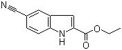 结构式 CAS# 105191-13-7, 5-氰基-1H-吲哚-2-羧酸乙酯