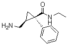 cis-2-(Aminomethyl)-N-ethyl-1-phenylcyclopropanecarboxamide molecular structure (CAS 105310-07-4)