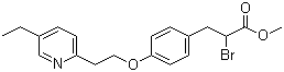 结构式 CAS# 105355-25-7, 2-溴-3-[4-[2-(5-乙基-2-吡啶基)乙氧基]苯基]丙酸甲酯