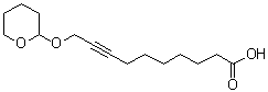 structure of CAS# 1053656-74-8, 10-[(Tetrahydro-2H-pyran-2-yl)oxy]-8-decynoic acid