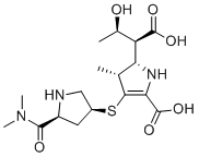 structure of CAS# 1053703-36-8, Meropenem EP impurity A;Meropenem open ring;(2S,3R)-2-[(1S,2R)-1-carboxy-2-hydroxypropyl]-4-[(3S,5S)-5-(dimethylcarbamoyl)pyrrolidin-3-yl]sulfanyl-3-methyl-2,3-dihydro-1H-pyrrole-5-carboxylic acid