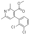 结构式 CAS# 105383-68-4, 4-(2,3-二氯苯基)-2,6-二甲基-3-吡啶羧酸甲酯