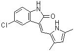 structure of CAS# 1055412-47-9, (3Z)-5-Chloro-3-[(3,5-dimethyl-1H-pyrrol-2-yl)methylene]-1,3-dihydro-2H-indol-2-one