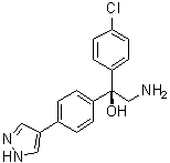 (+)-(S)-2-Amino-1-(4-chlorophenyl)-1-[4-(1H-pyrazol-4-yl)phenyl]ethanol molecular structure (CAS 1056901-62-2)