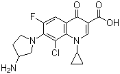 structure of CAS# 105956-97-6, Clinafloxacin;7-(3-Amino-1-pyrrolidinyl)-1-cyclopropyl-6-fluoro-8-chloro-1,4-dihydro-4-oxo-3-quinolinecarboxylic acid
