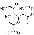 structure of CAS# 10597-89-4, N-Acetylmuramic acid;(R)-2-Acetamido-3-O-(1-carboxyethyl)-2-deoxy-D-glucose