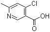 结构式 CAS# 1060805-95-9, 4-氯-6-甲基吡啶-3-羧酸