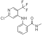 structure of CAS# 1061358-71-1, 2-[2-Chloro-5-(trifluoromethyl)pyridin-4-ylamino]-N-methylbenzamide
