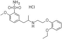 结构式 CAS# 106463-17-6, 盐酸坦洛新; 盐酸坦索罗辛; (R)-5-[2-[[2-(2-乙氧基苯氧基)乙基]氨基]丙基]-2-甲氧基-苯磺酰胺盐酸盐