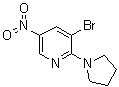 structure of CAS# 1065074-81-8, 3-Bromo-5-nitro-2-(1-pyrrolidinyl)pyridine