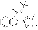 结构式 CAS# 1072944-96-7, 2-(4,4,5,5-四甲基-1,3,2-二氧硼杂环戊烷-2-基)吲哚-1-羧酸叔丁酯
