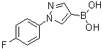 结构式 CAS# 1072945-89-1, [1-(4-氟苯基)吡唑-4-基]硼酸