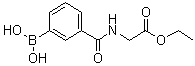 结构式 CAS# 1072945-97-1, N-(3-硼酸基苯甲酰基)甘氨酸乙酯