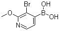 结构式 CAS# 1072946-00-9, (3-溴-2-甲氧基-4-吡啶基)硼酸