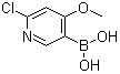 structure of CAS# 1072946-20-3, (6-Chloro-4-methoxy-3-pyridinyl)boronic acid