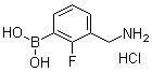 结构式 CAS# 1072946-44-1, 3-(氨基甲基)-2-氟苯基硼酸盐酸盐