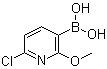 结构式 CAS# 1072946-50-9, (6-氯-2-甲氧基-3-吡啶基)硼酸