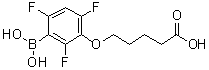 structure of CAS# 1072946-61-2, (3-Borono-2,4,6-trifluorophenoxy)pentanoic acid