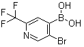 结构式 CAS# 1072951-57-5, [5-溴-2-(三氟甲基)-4-吡啶基]硼酸