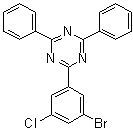 structure of CAS# 1073062-42-6, 2-(3-Bromo-5-chlorophenyl)-4,6-diphenyl-1,3,5-triazine