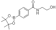 结构式 CAS# 1073353-51-1, N-(2-羟基乙基)-4-(4,4,5,5-四甲基-1,3,2-二氧硼杂环戊烷-2-基)苯甲酰胺
