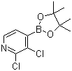 structure of CAS# 1073353-78-2, 2,3-Dichloropyridine-4-boronic acid pinacol ester;2,3-Dichloro-4-(4,4,5,5-tetramethyl-1,3,2-dioxaborolan-2-yl)pyridine