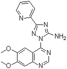 结构式 CAS# 1080622-86-1, CP 466722; 1-(6,7-二甲氧基-4-喹唑啉基)-3-(2-吡啶基)-1H-1,2,4-三唑-5-胺