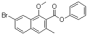 structure of CAS# 1083181-76-3, 7-Bromo-1-methoxy-3-methyl-2-naphthalenecarboxylic acid phenyl ester