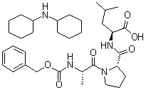 结构式 CAS# 108321-20-6, N-苄氧羰基-L-丙氨酰-L-脯氨酰-L-亮氨酸(二环己基铵)盐