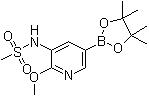 结构式 CAS# 1083326-75-3, N-[2-(甲氧基)-5-(4,4,5,5-四甲基-1,3,2-二氧杂环戊硼烷-2-基)-3-吡啶基]甲烷磺酰胺