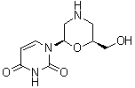 structure of CAS# 109205-43-8, 1-[(2R,6S)-6-(Hydroxymethyl)-2-morpholinyl]-2,4(1H,3H)-pyrimidinedione