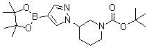 结构式 CAS# 1092563-74-0, 3-[4-(4,4,5,5-四甲基-1,3,2-二氧硼杂环戊烷-2-基)-1H-吡唑-1-基]-1-哌啶羧酸叔丁酯