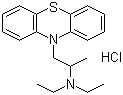 structure of CAS# 1094-08-2, Ethopropazine hydrochloride;Profenamine hydrochloride; 10-[2-(Diethylamino)propyl]phenothiazine hydrochloride