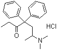 结构式 CAS# 1095-90-5, 盐酸美沙酮; 4,4-二苯基-6-(二甲氨基)-3-庚酮盐酸盐