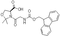 结构式 CAS# 1095952-22-9, (4S)-3-[2-[[芴甲氧羰基]氨基]乙酰基]-2,2-二甲基-4-恶唑烷羧酸
