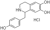 structure of CAS# 11041-94-4, Demethylcoclaurine hydrochloride;1,2,3,4-Tetrahydro-1-((4-hydroxyphenyl)methyl)-6,7-isoquinolinediol hydrochloride; Higenamine hydrochloride