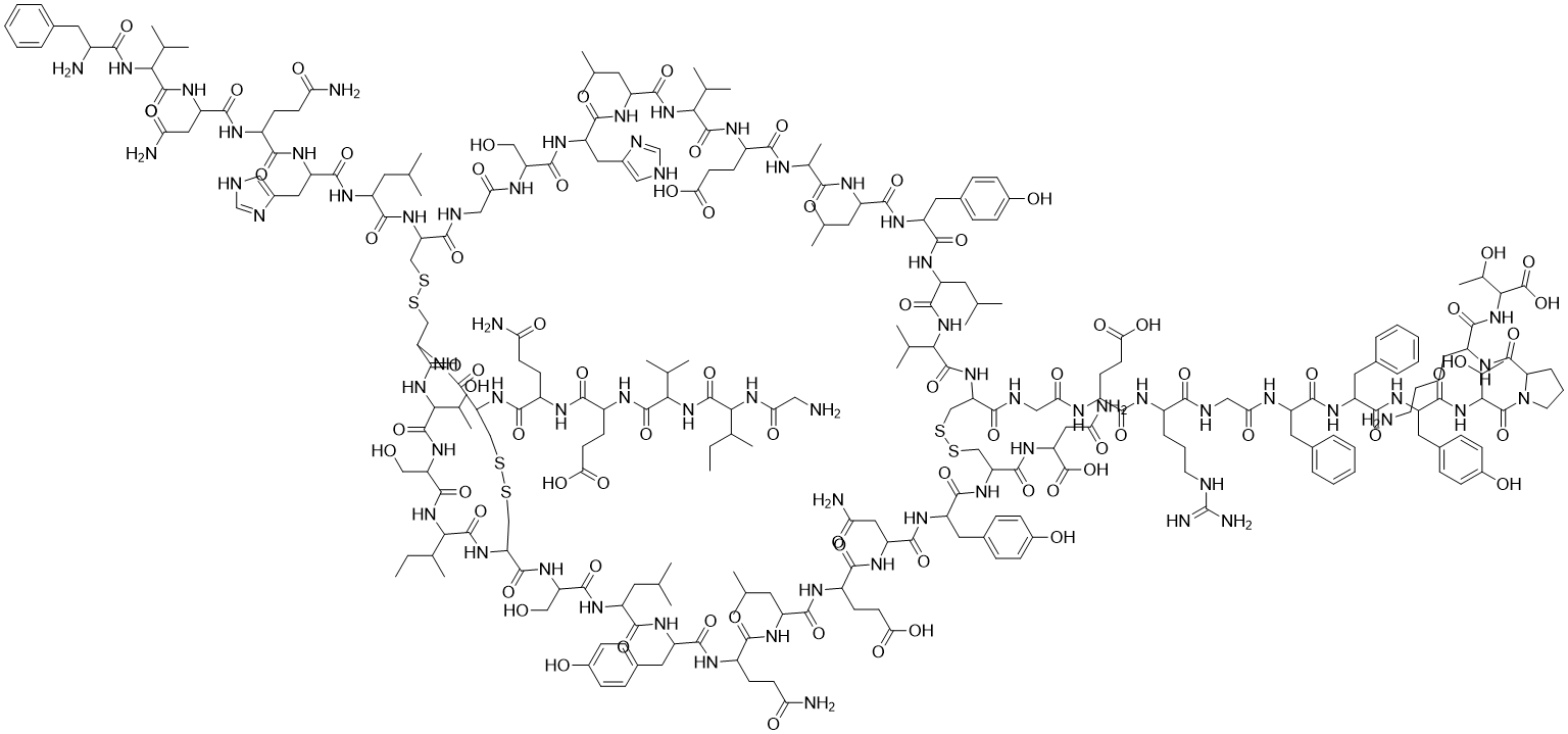 结构式 CAS# 11061-68-0, 人胰岛素