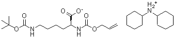 structure of CAS# 110637-53-1, N2-Allyloxycarbonyl-N6-(tert-butoxycarbonyl)-L-lysine dicyclohexyl ammonium salt