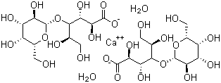 结构式 CAS# 110638-68-1, 4-O-beta-D-吡喃半乳糖基-D-葡萄糖酸钙盐二水合物