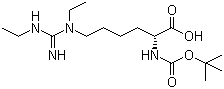 结构式 CAS# 110761-76-7, N-叔丁氧羰基-N'-乙基-N'-[(乙基氨基)亚氨基甲基]-D-赖氨酸