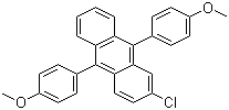 结构式 CAS# 110904-87-5, 9,10-双(4-甲氧基苯基)-2-氯蒽