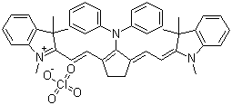 2-((E)-2-(2-(Diphenylamino)-3-[(E)-2-(1,3,3-trimethyl-1,3-dihydro-2H-indol-2-ylidene)ethylidene]-1-cyclopenten-1-yl)ethenyl)-1,3,3-trimethyl-3H-indolium perchlorate molecular structure (CAS 110992-57-9)