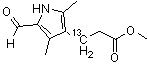 5-Formyl-2,4-dimethyl-1H-pyrrole-3-propanoic-beta-<sup>13</sup>C acid methyl ester molecular structure (CAS 110995-29-4)