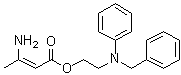 structure of CAS# 111011-79-1, 3-Amino-2-butenoic acid 2-[phenyl(phenylmethyl)amino]ethyl ester